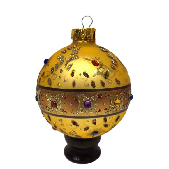 Unique Treasures Christmas Ornament Glass Ball Gold Limited Collection Box - Picture 4 of 6